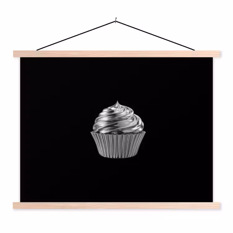 Schoolplaat - Cupcake - Luxueus - Zilver — 1