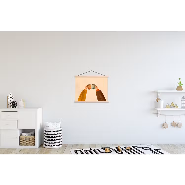 Schoolplaat - Illustratie - Mokken - Proosten - Bruin — 3