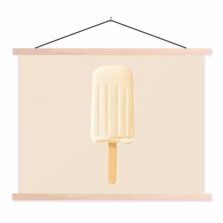 Schoolplaat - Minimalistisch - Waterijsje - Stokje - Beige — 1