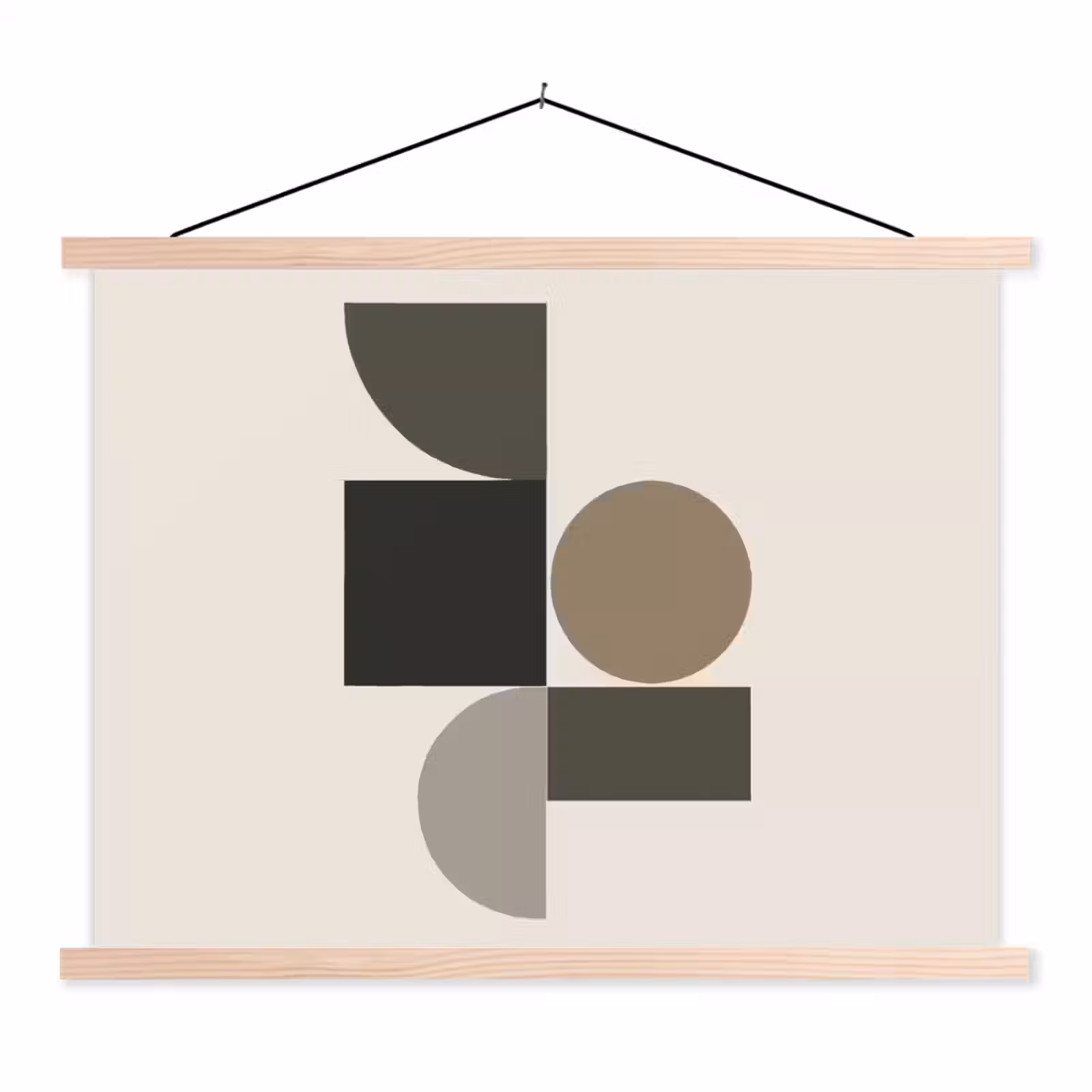 Schoolplaat - Aardetinten - Abstracte compositie - Eenvoudige vormen — 1