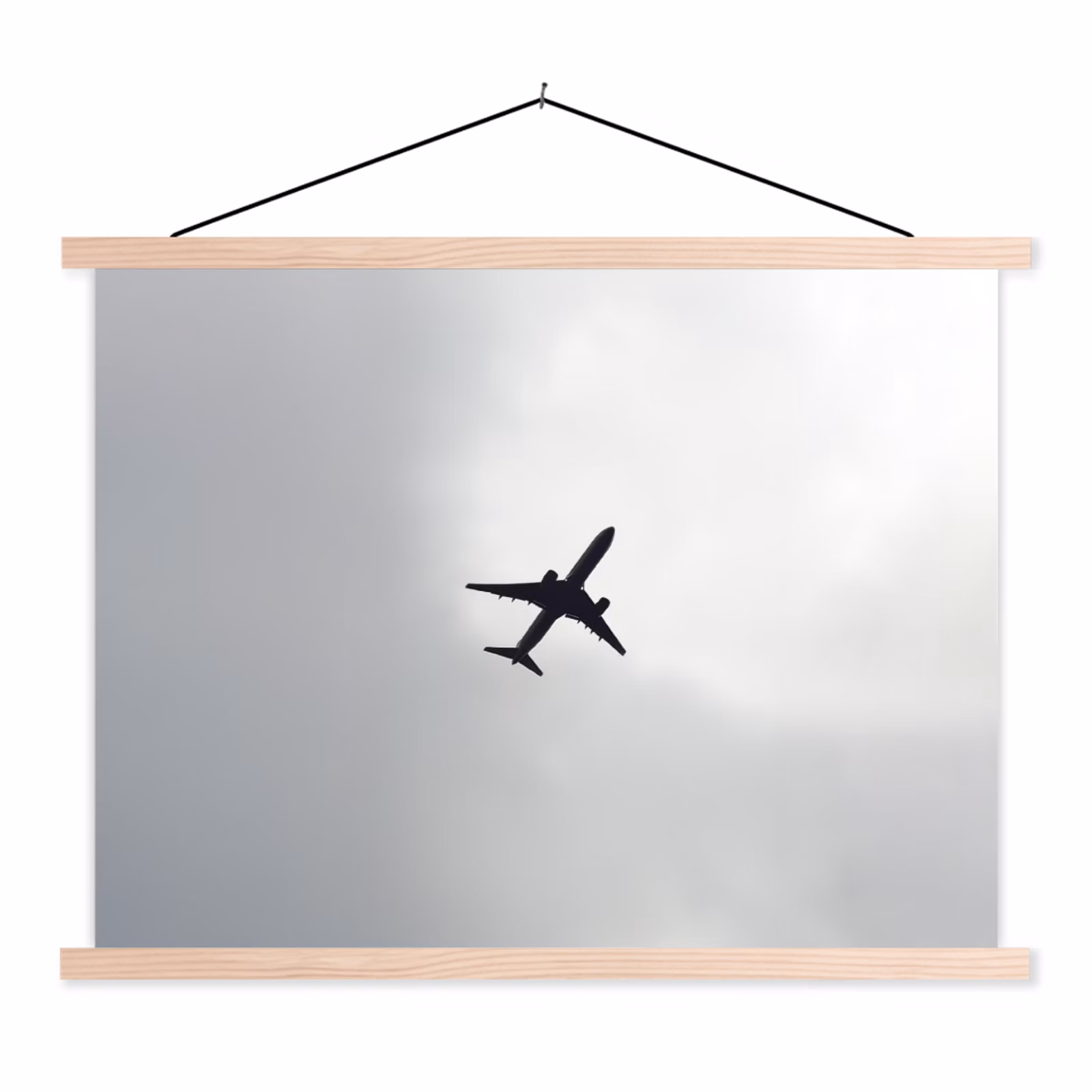 Schoolplaat - Minimalistisch - Silhouet - Zwart - Vliegtuig — 1