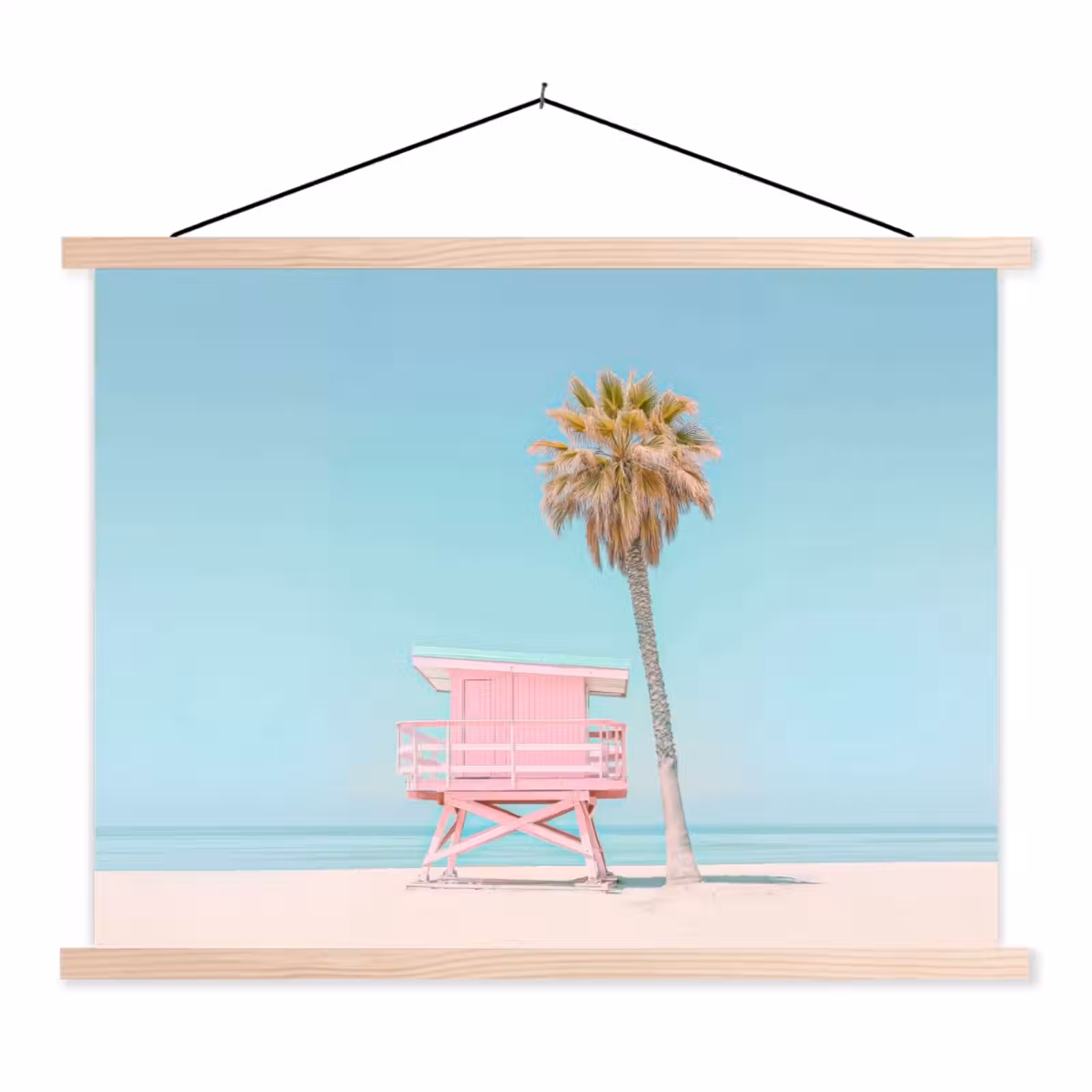 Schoolplaat - Palmboom - Strandhuis - Roze — 1