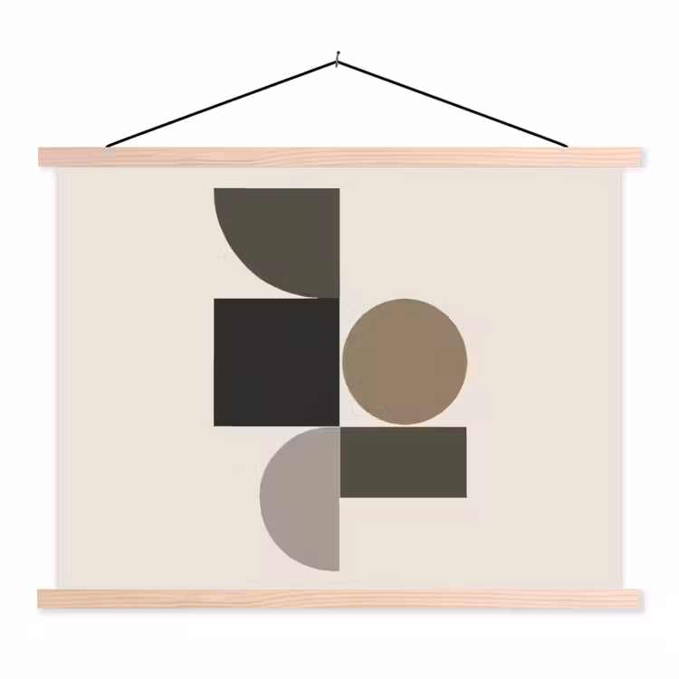 Schoolplaat - Aardetinten - Abstracte compositie - Eenvoudige vormen — 1