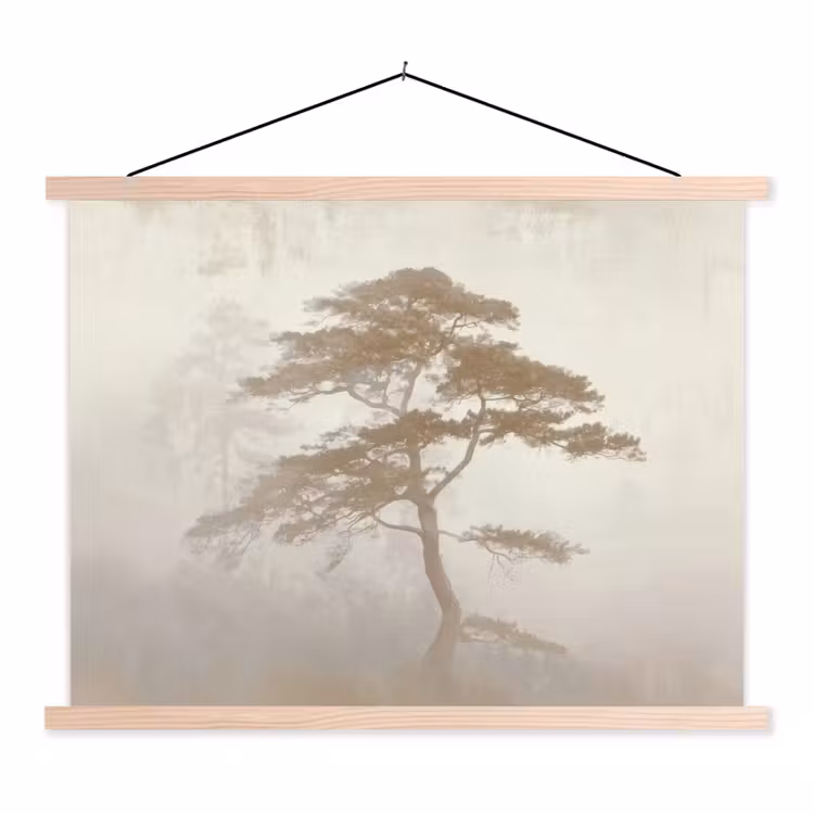 Schoolplaat - Boom - Oosterse stijl - Landschap — 1