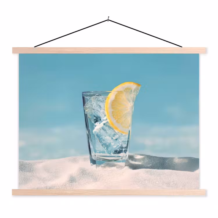Schoolplaat - Glas - ijsblokjes - Citroen — 1