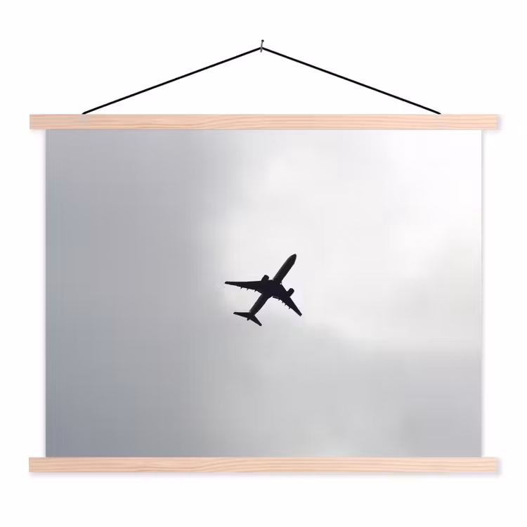 Schoolplaat - Minimalistisch - Silhouet - Zwart - Vliegtuig — 1