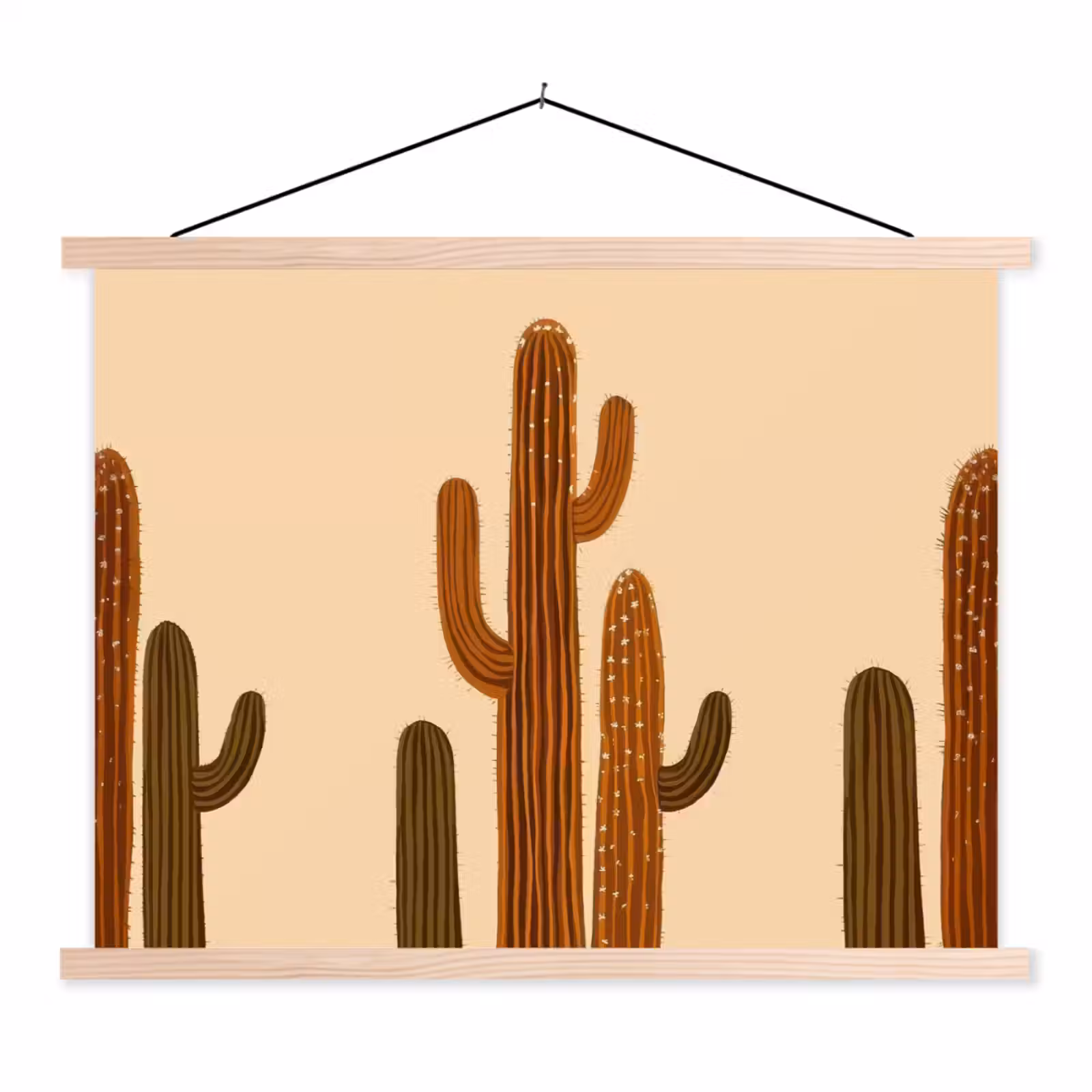 Schoolplaat - Cactus - Woestijn - Zand - Bruin — 1