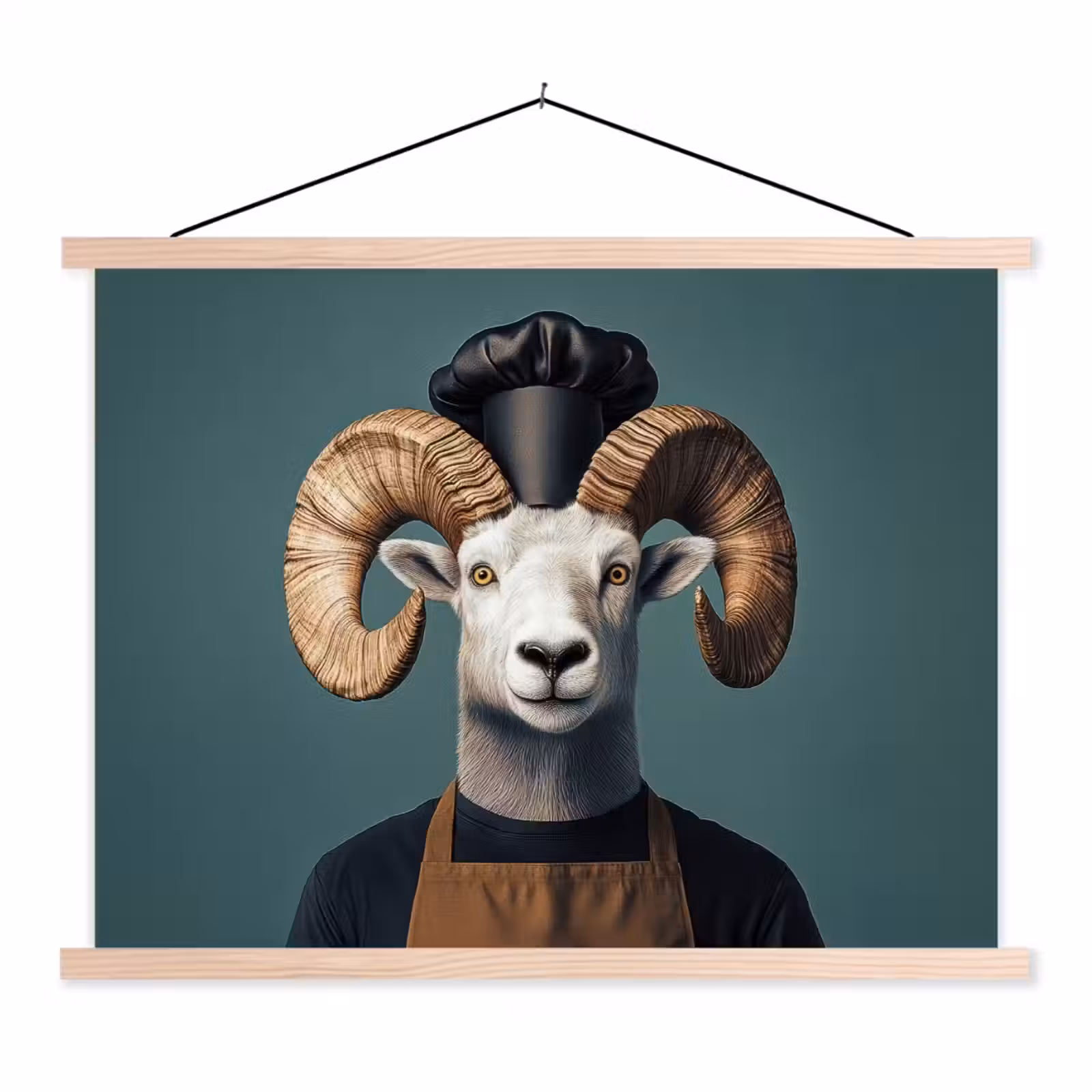 Schoolplaat - Geit - Hoorns - Kokskleding — 1