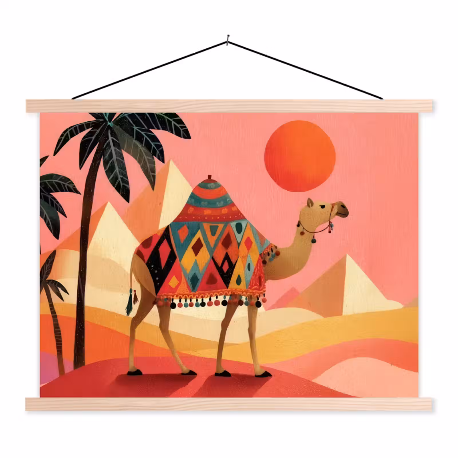 Schoolplaat - Kameel - Pyramides - Rode zon — 1