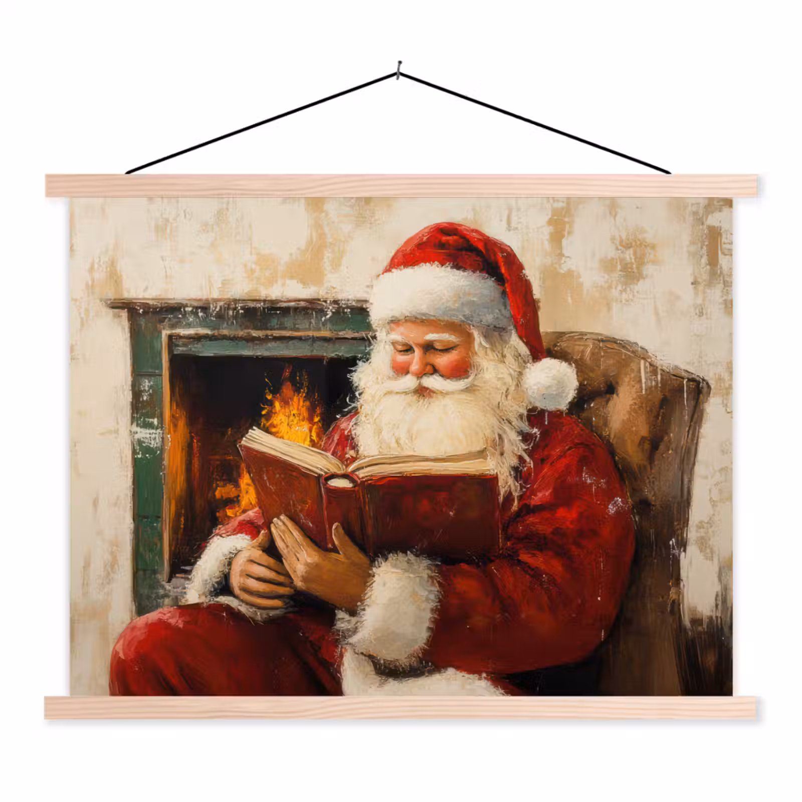 Schoolplaat - Kerst - Kerstman - Winter - Open Haard — 1