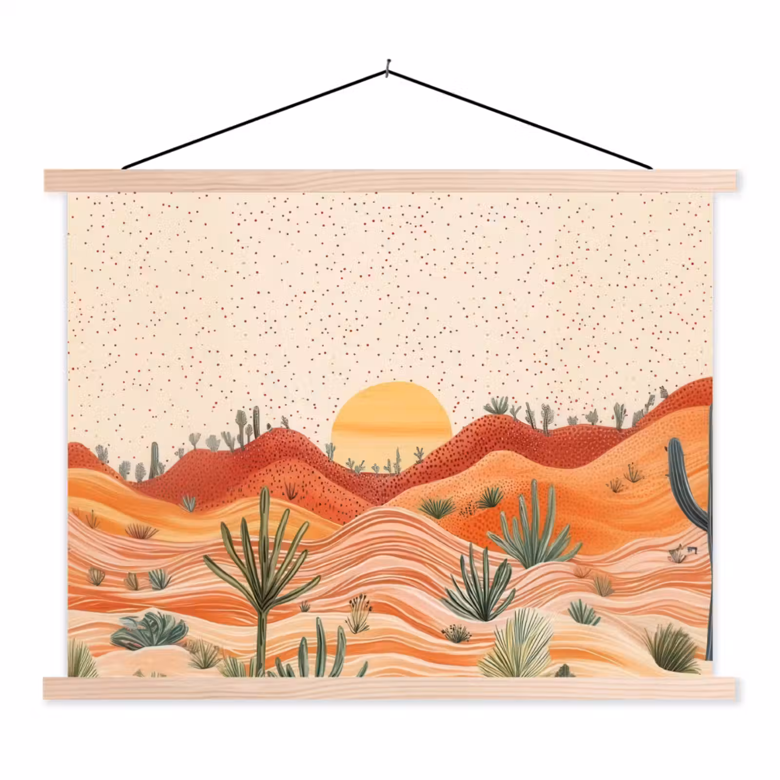 Schoolplaat - Landschap - Heuvels - Zonsondergang — 1