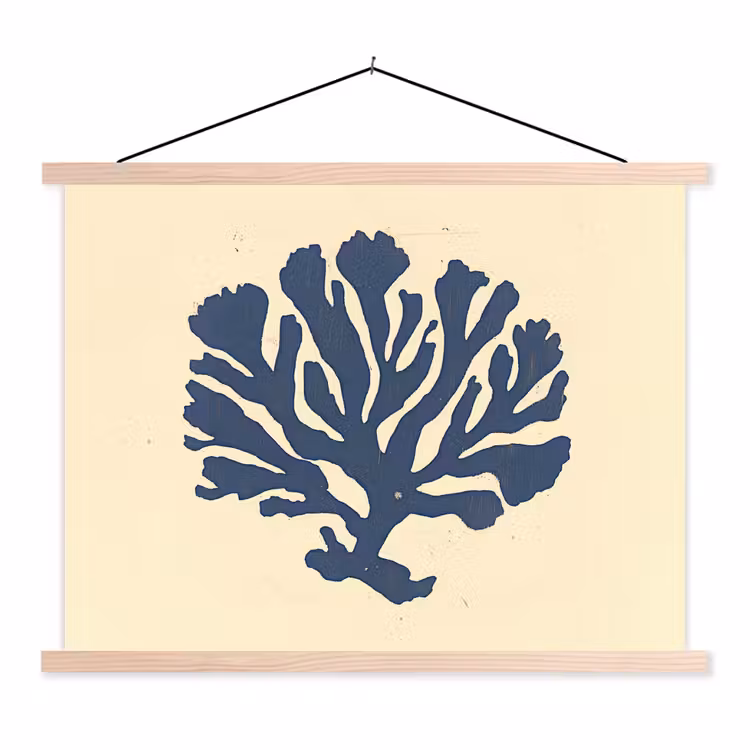 Schoolplaat - Blauw koraal - Vertakkingen - Beige — 1