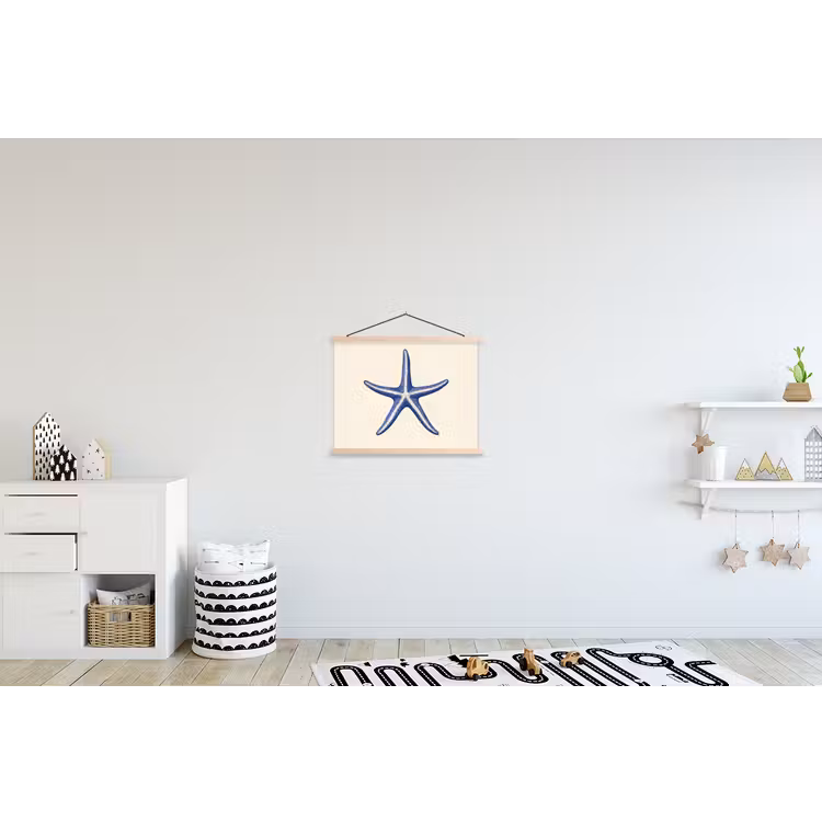 Schoolplaat - Blauwe zeester - Minimalistisch - Beige — 3
