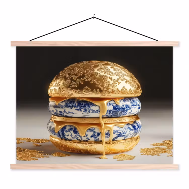 Schoolplaat - Delftsblauw - Goud - Burger — 1