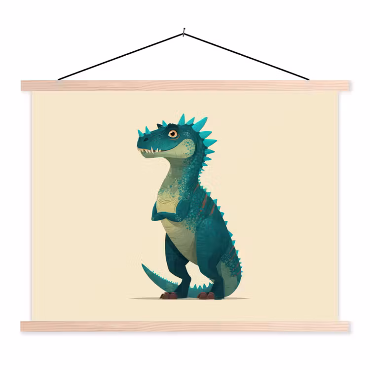Schoolplaat - Dinosaurus - Turquoise - Stekels — 1