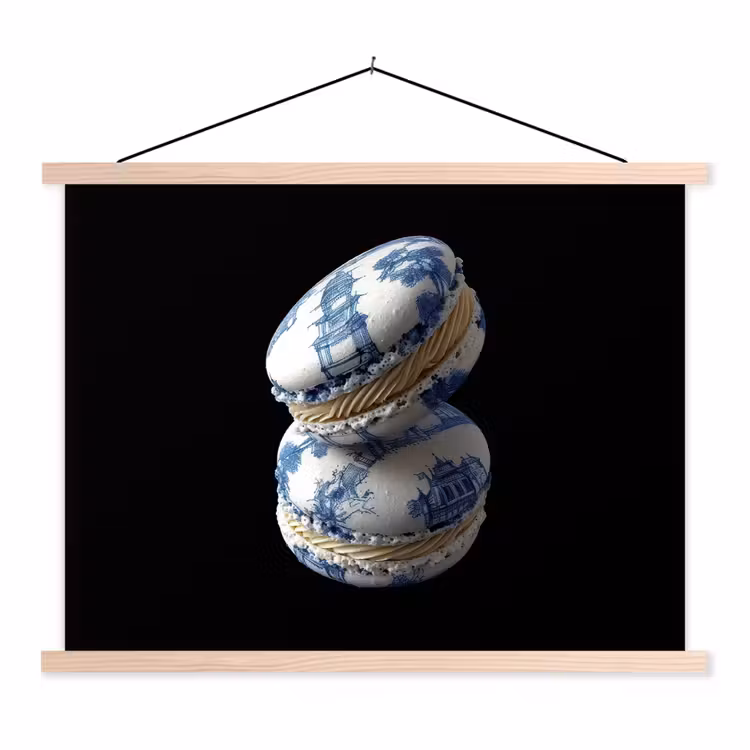 Schoolplaat - Eten - Macarons - Delfts blauw - Koekjes — 1