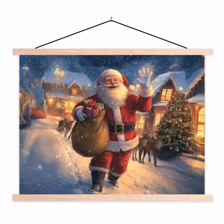Schoolplaat - Kerstman - Dorp - Hert - Donker — 1