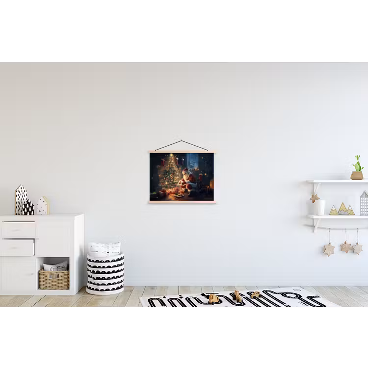 Schoolplaat - Kerstman - Haard - Donker — 3