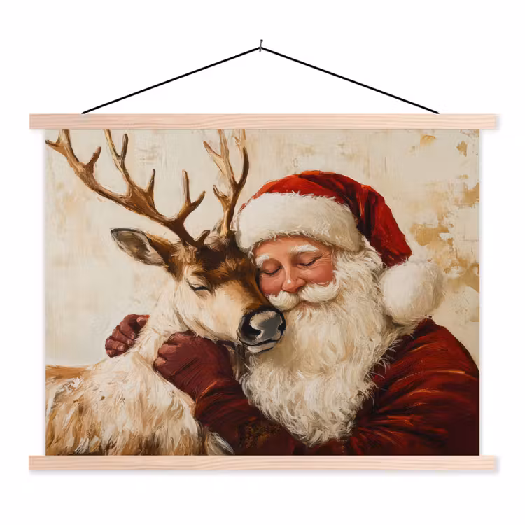 Schoolplaat - Kerstman - Rendier - Kerst - Christmas — 1