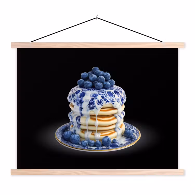 Schoolplaat - Pannenkoeken - Blauwe Bessen - Bord — 1
