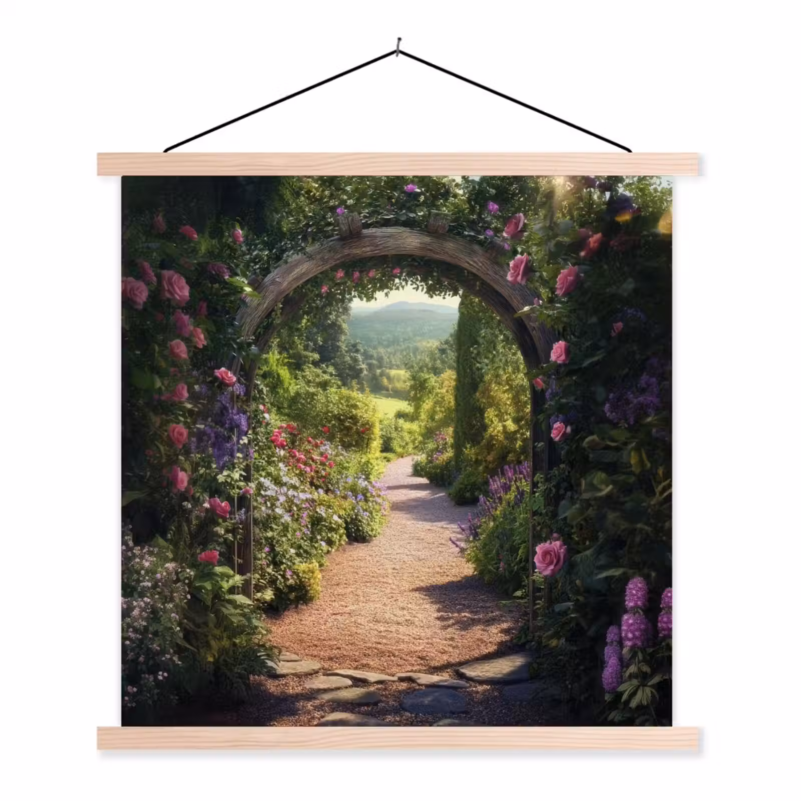 Schoolplaat - Doorkijk - Bloemen - Natuur - Rozenboog — 1
