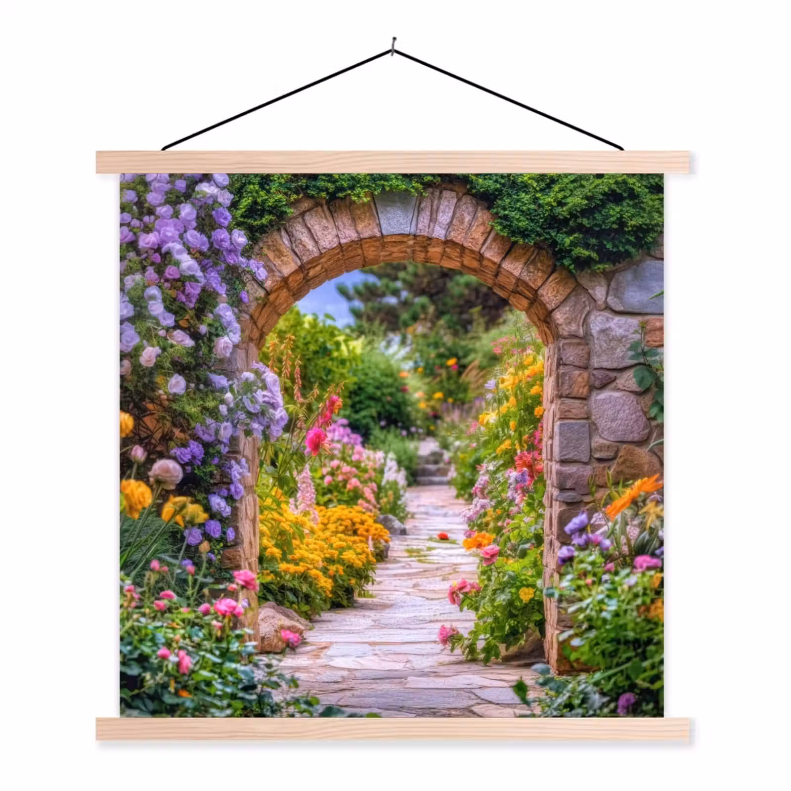 Schoolplaat - Doorkijk - Bloemen - Pad - Natuur — 1