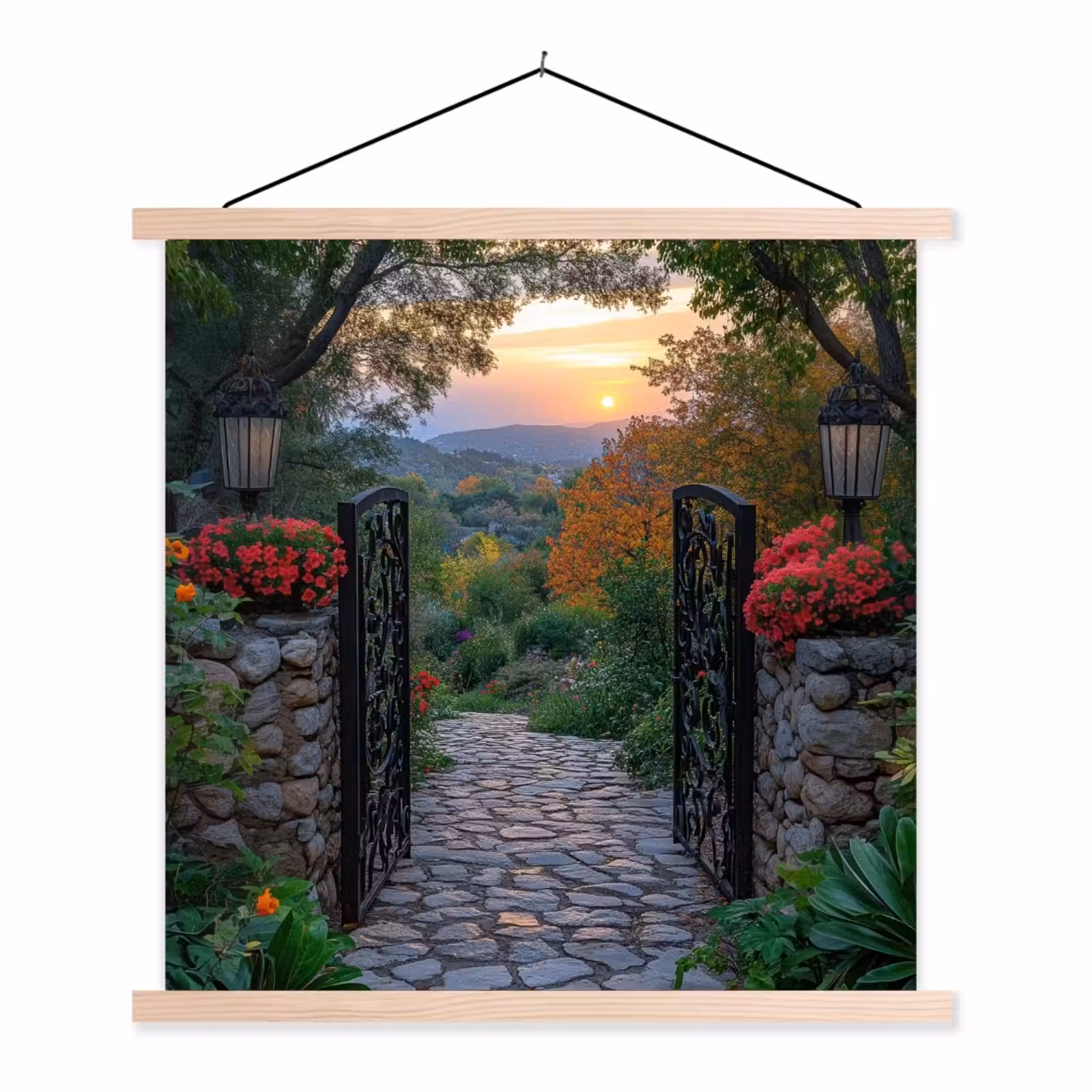 Schoolplaat - Landschap - Hek - Pad - Zonsondergang - Natuur — 1