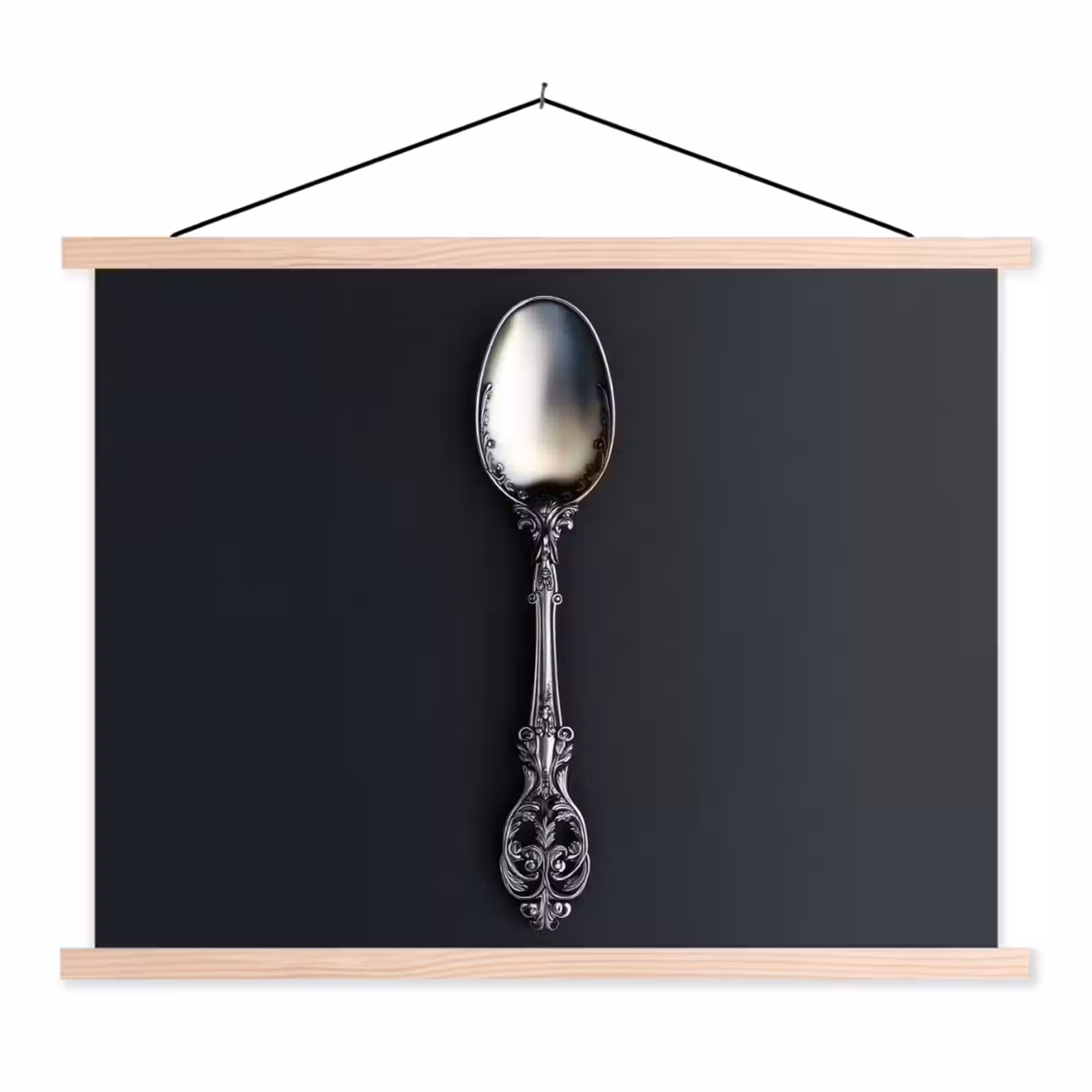 Schoolplaat - Lepel - Zilver - Metaal — 1