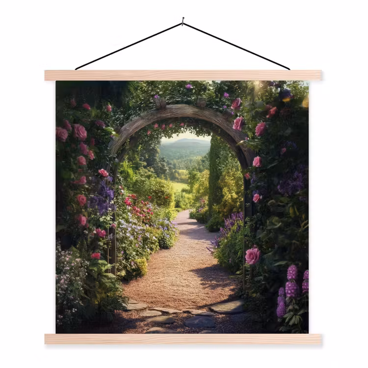 Schoolplaat - Doorkijk - Bloemen - Natuur - Rozenboog — 1