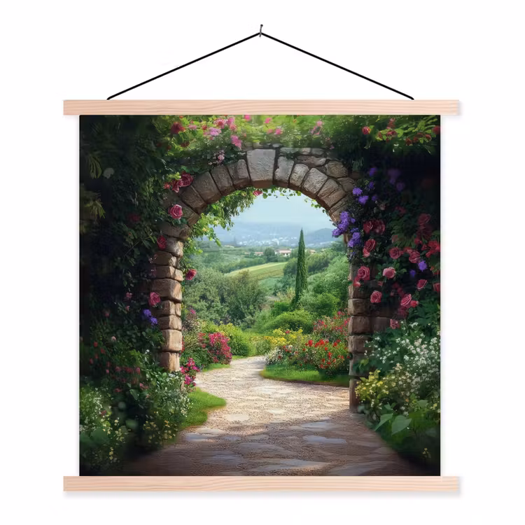 Schoolplaat - Doorkijk - Landschap - Bloemen - Pad - Uitzicht — 1