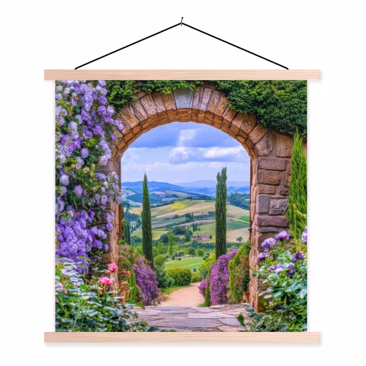 Schoolplaat - Doorkijk - Toscane - Landschap - Poort — 1