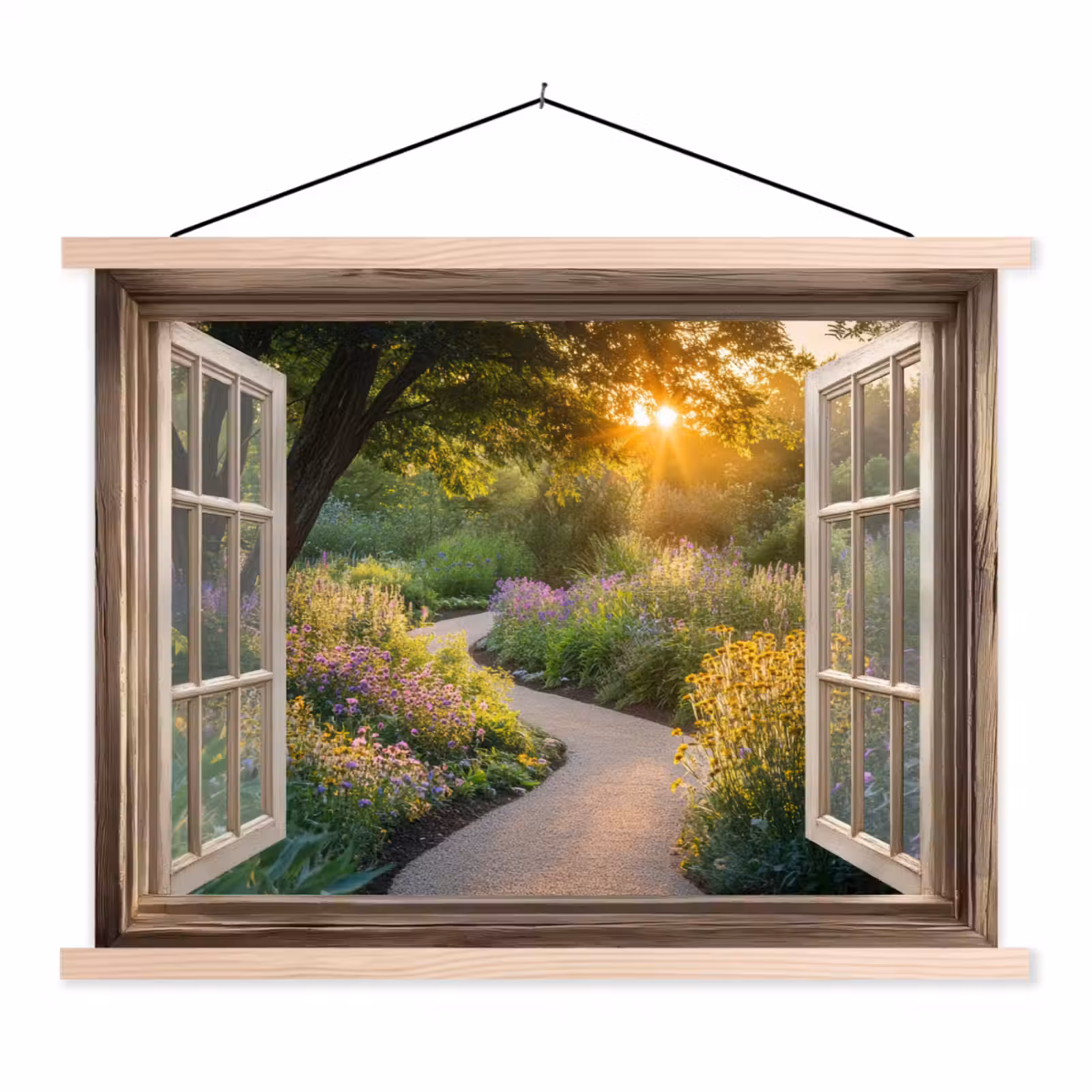 Schoolplaat - Doorkijk - Bloemen - Natuur - Zon - Pad — 1