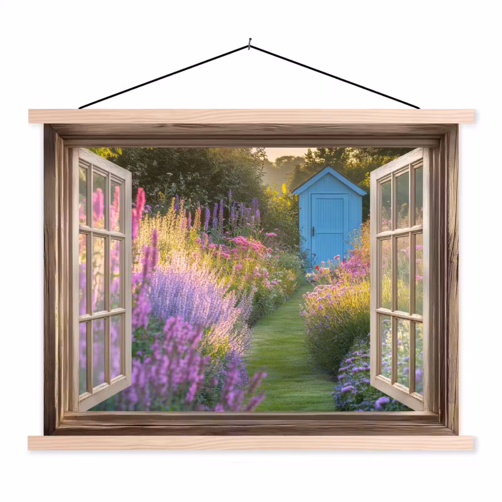 Schoolplaat - Doorkijk - Bloemen - Raam - Natuur — 1