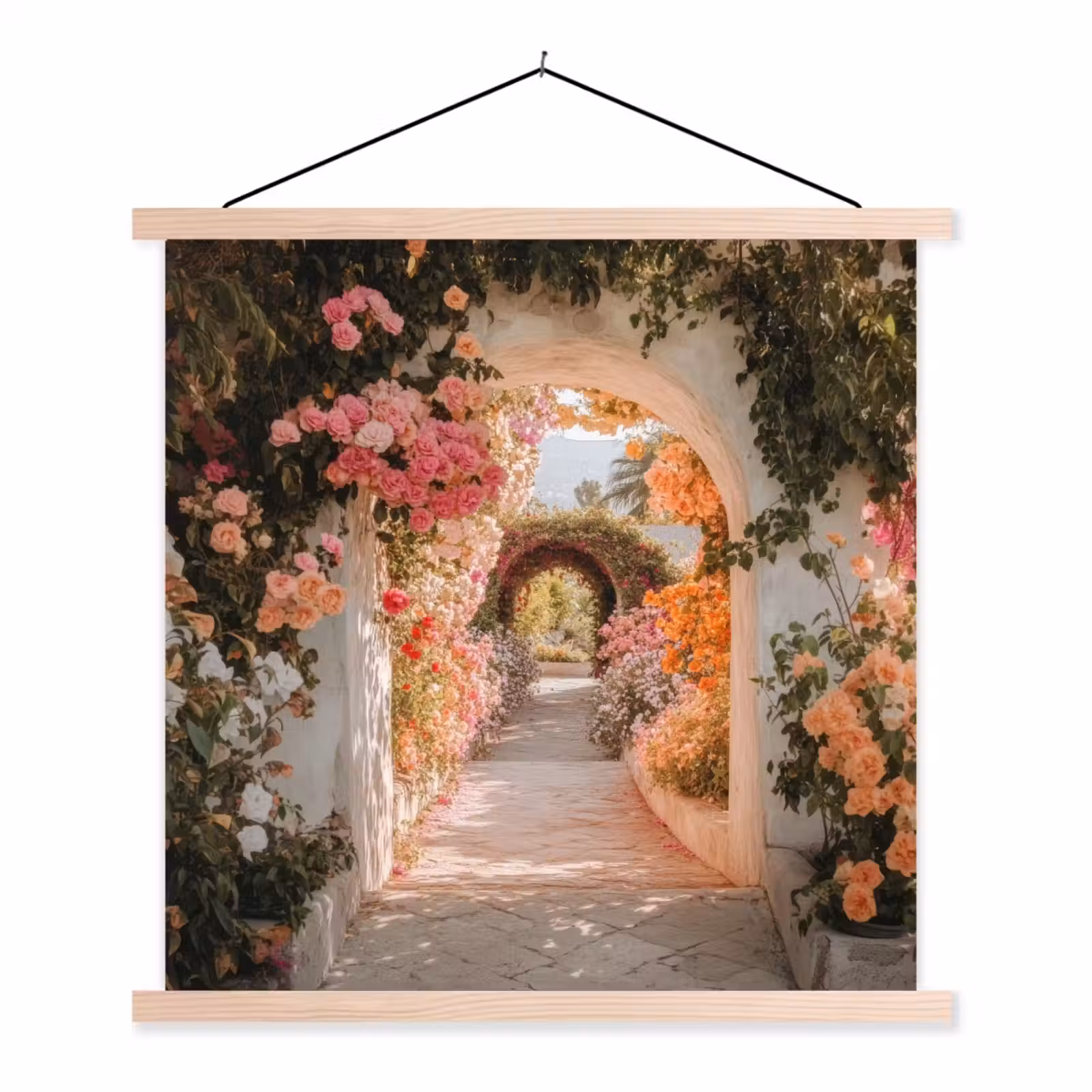 Schoolplaat - Doorkijk - Boog - Bloemen - Pastel — 1