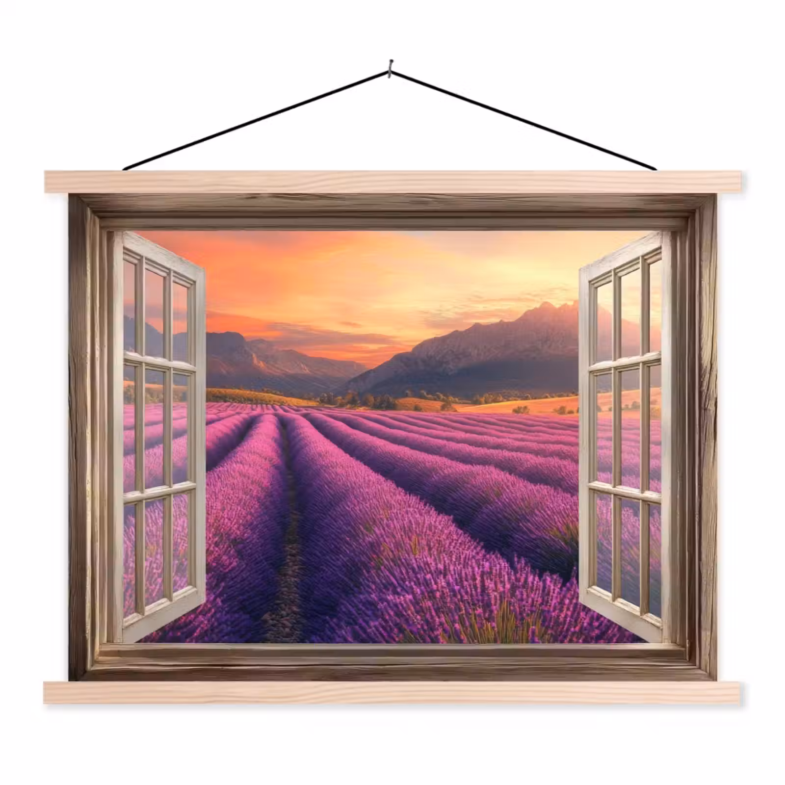Schoolplaat - Doorkijk - Lavendel - Landschap - Bloemen - Paars — 1