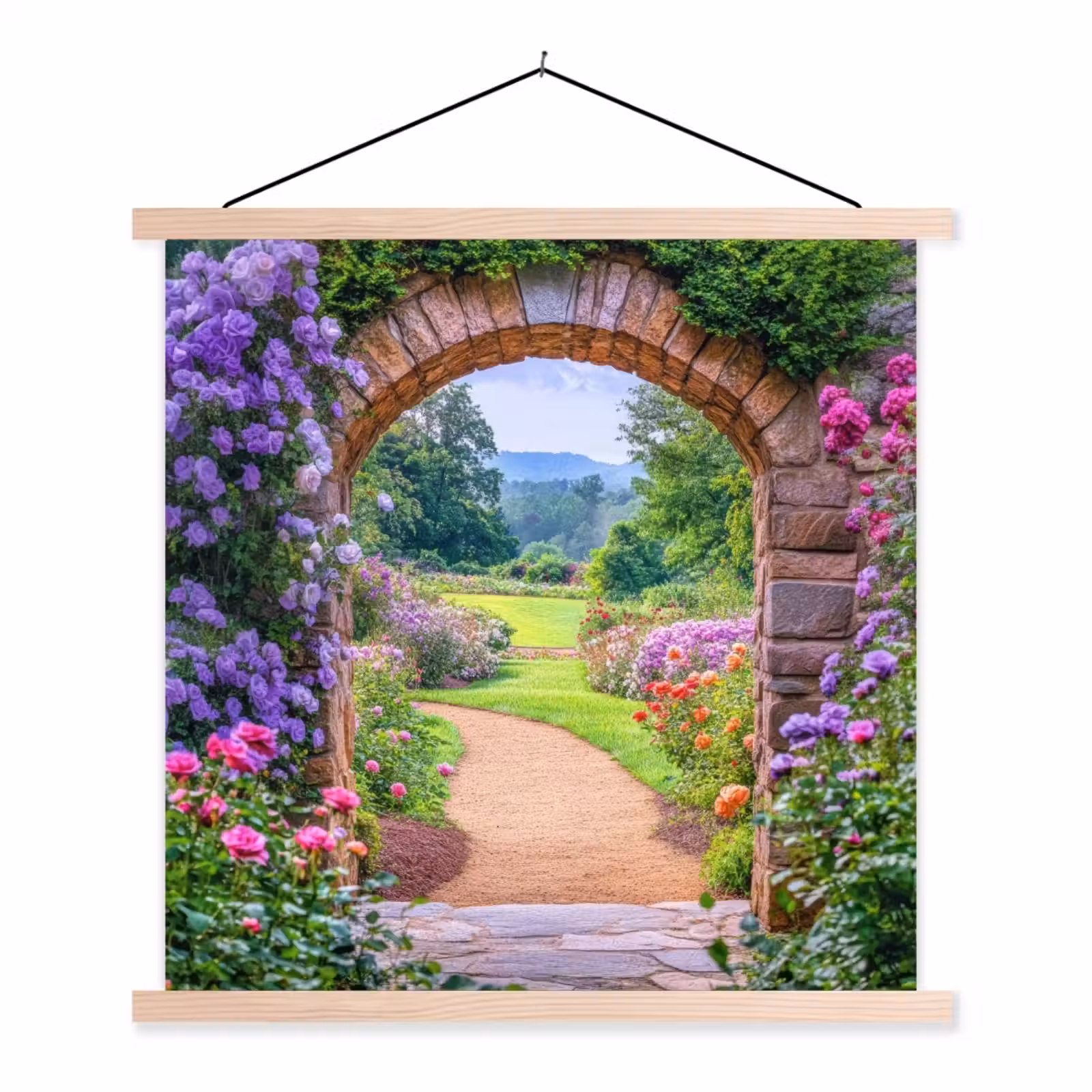 Schoolplaat - Doorkijk - Poort - Bloemen - Tuin — 1