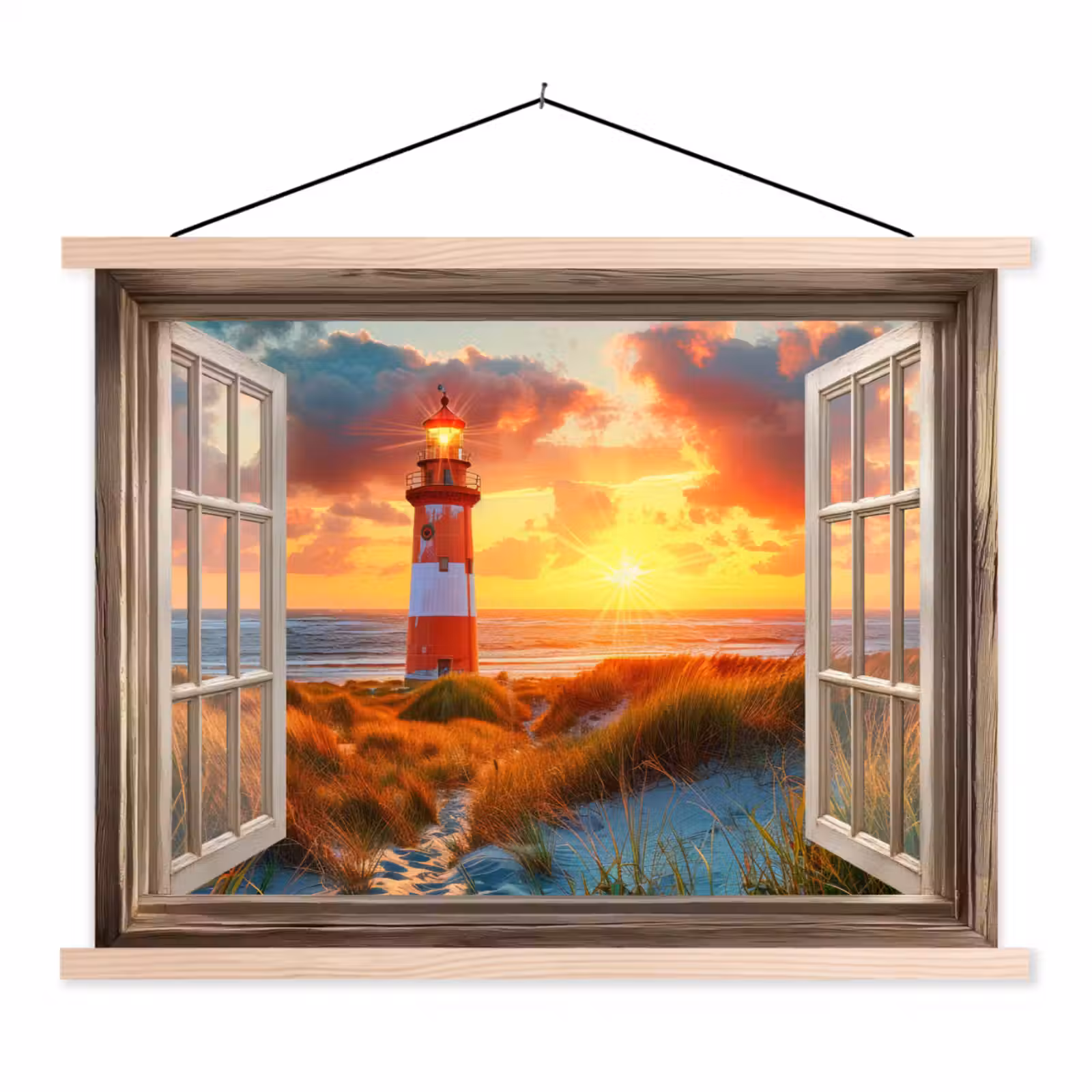 Schoolplaat - Doorkijk - Raam - Vuurtoren - Zonsondergang - Strand — 1