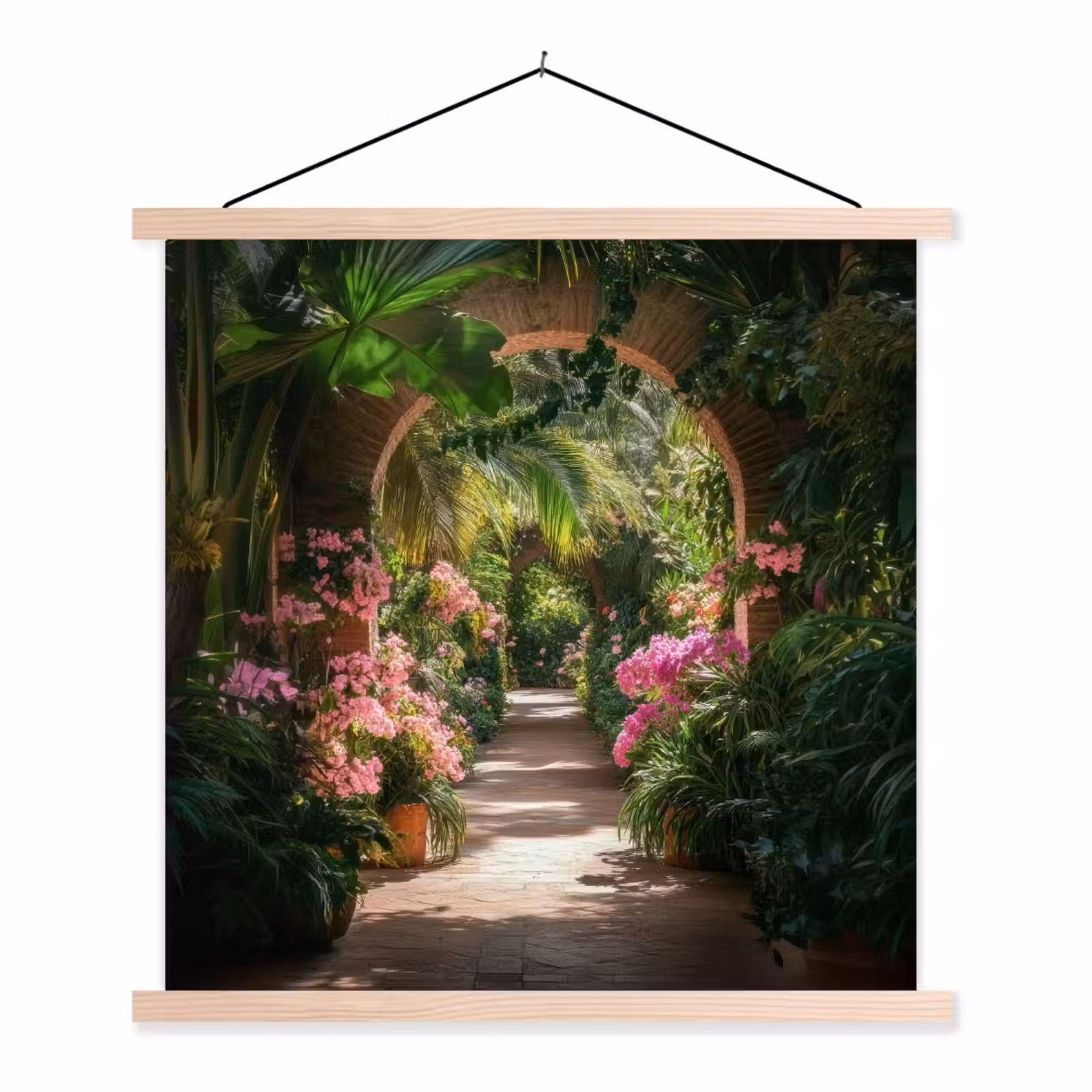 Schoolplaat - Doorkijk - Tropisch - Bloemen - Natuur — 1