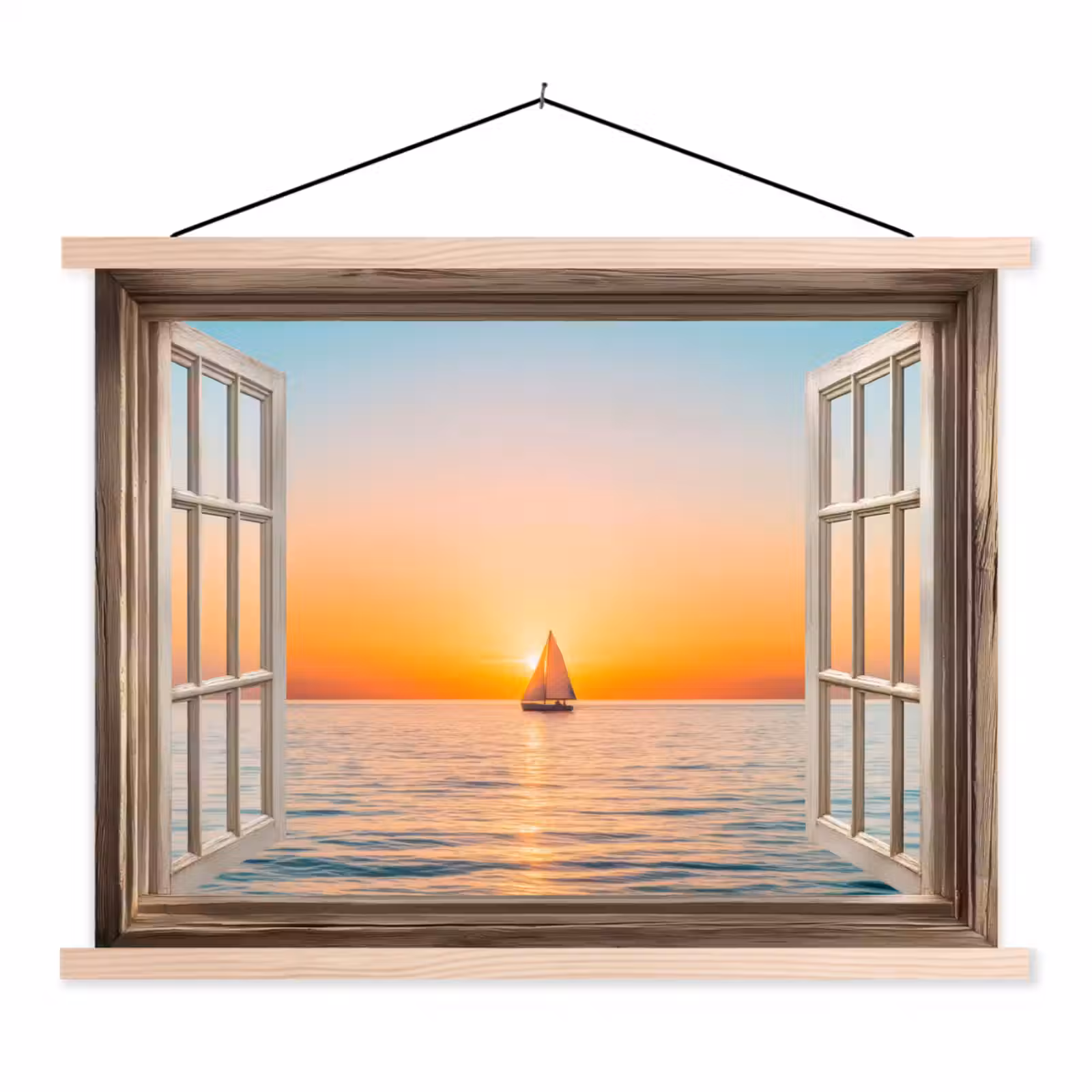 Schoolplaat - Doorkijk - Zee - Boot - Zonsondergang — 1