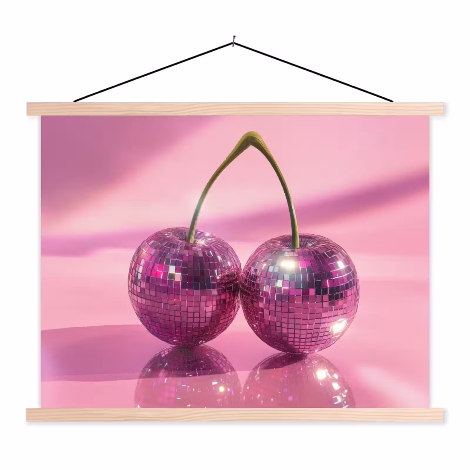 Schoolplaat - Glitter - Discobol - Roze - Kersen — 1
