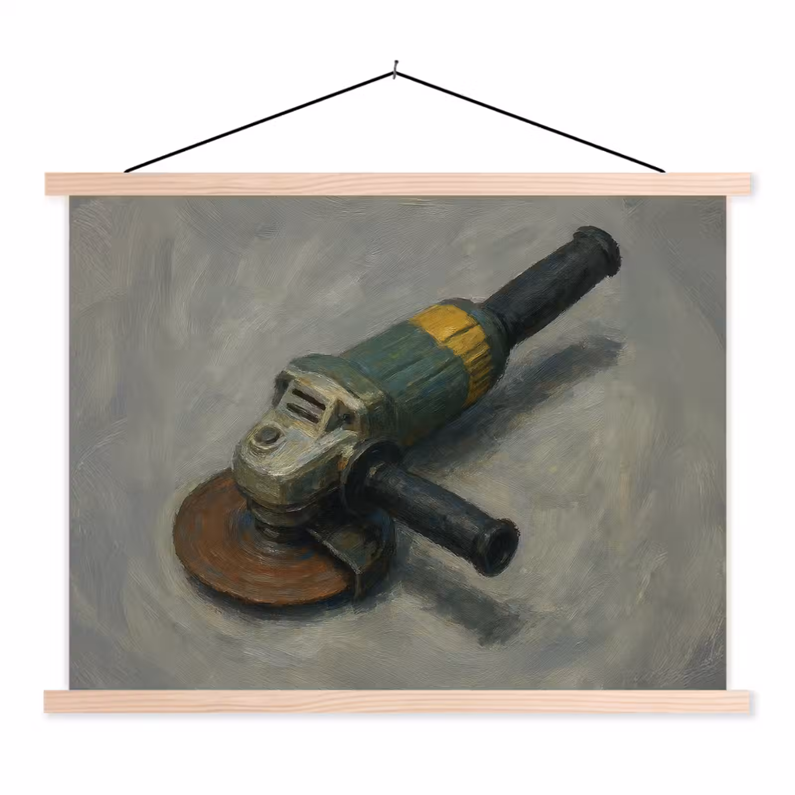 Schoolplaat - Haakse slijper - Schilderij - Gereedschap — 1