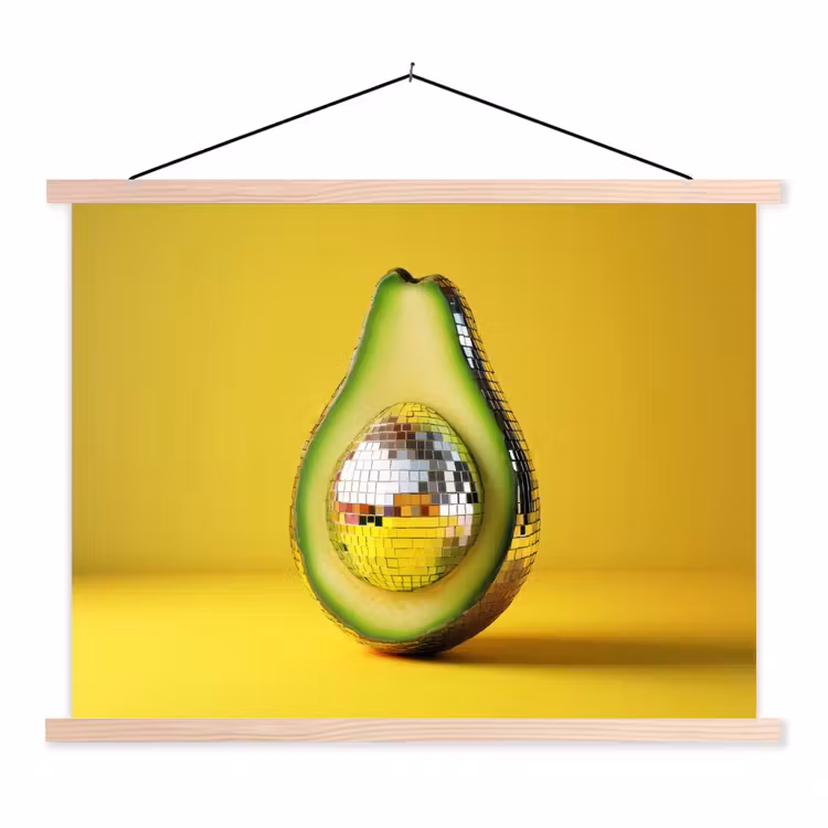 Schoolplaat - Avocado - Discobal - Geel - Glitter — 1