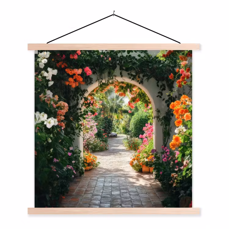 Schoolplaat - Doorkijk - Bloemen - Natuur - Bloementuin — 1
