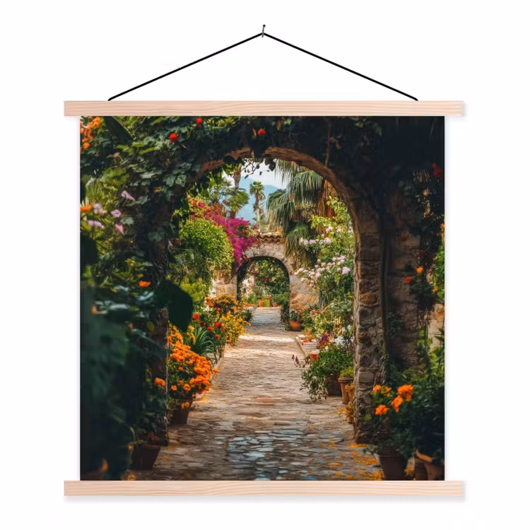 Schoolplaat - Doorkijk - Bloemen - Poort - Stenen — 1