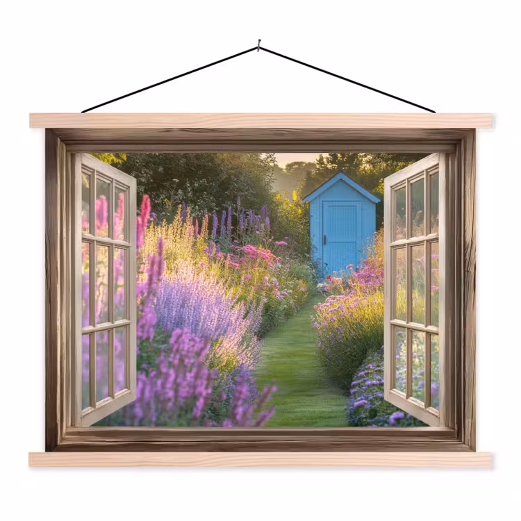 Schoolplaat - Doorkijk - Bloemen - Raam - Natuur — 1