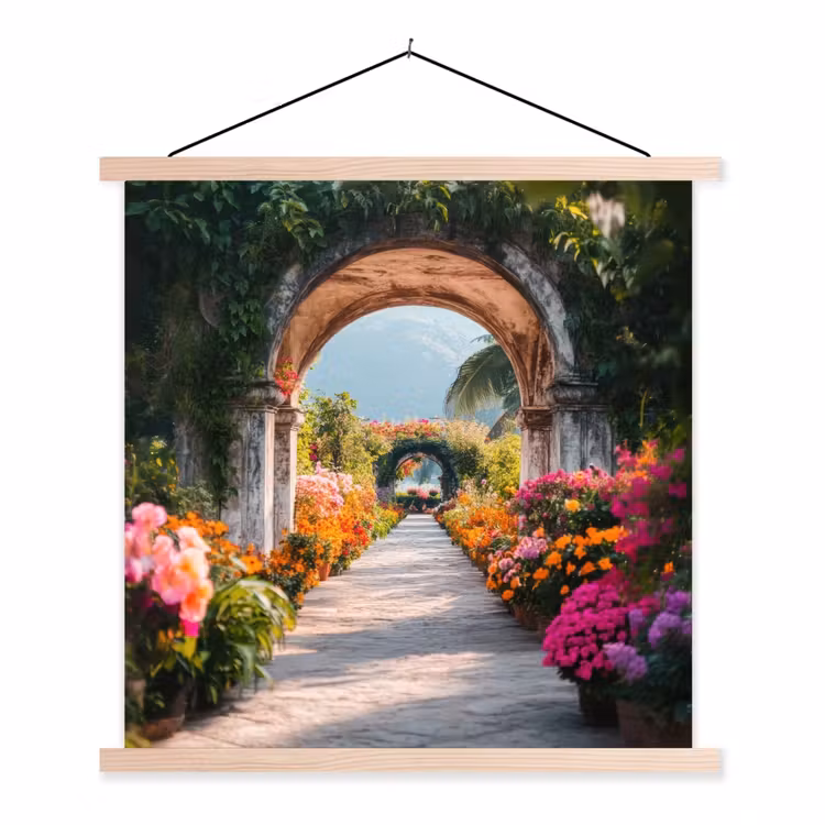 Schoolplaat - Doorkijk - Bloemen - Tropisch - Kleurrijk — 1