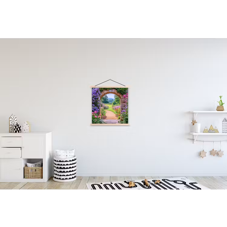 Schoolplaat - Doorkijk - Poort - Bloemen - Tuin — 3