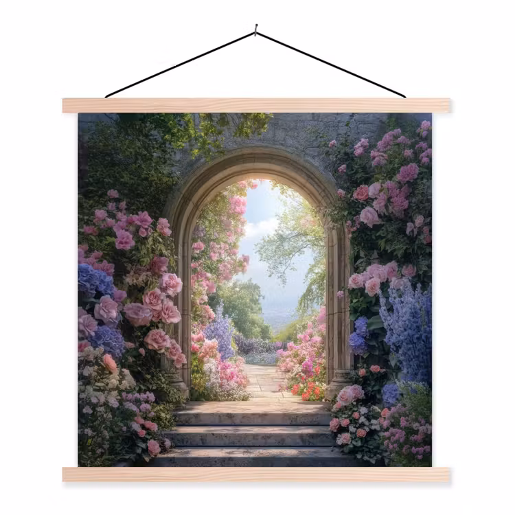 Schoolplaat - Doorkijk - Rozen - Vintage - Bloemen — 1