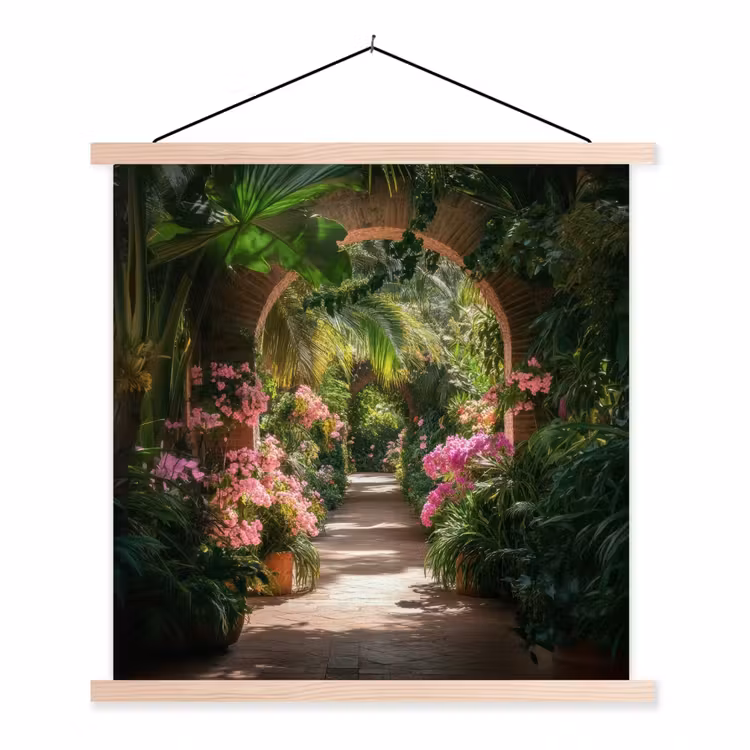 Schoolplaat - Doorkijk - Tropisch - Bloemen - Natuur — 1