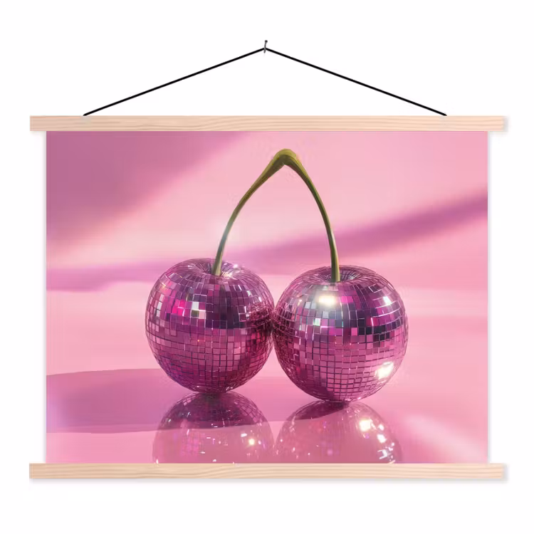 Schoolplaat - Glitter - Discobol - Roze - Kersen — 1